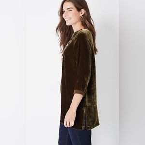 J. Jill Silk Blend Velvet Tunic Top - Size L